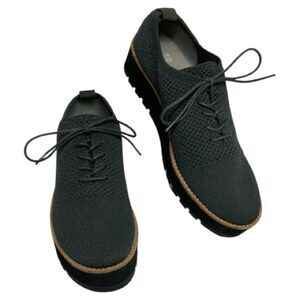 Eileen Fisher Eddy Recycled Stretch Knit Platform Oxford Shoes Size 10